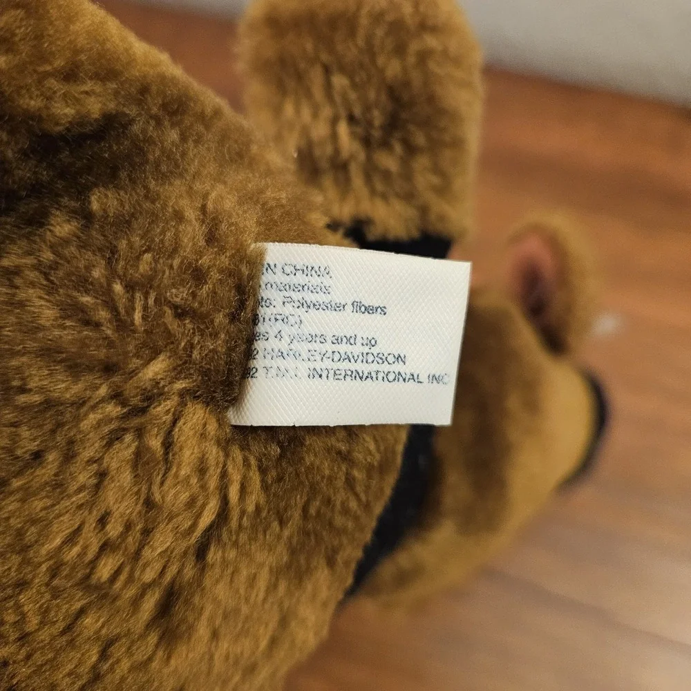 Harley Davidson Stuffed Biker Dog Vintage 90's Stuffed Animal Plush Play-by-Play